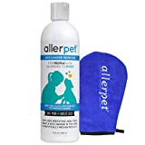 Allerpet Dog Allergy Relief w/Free Applicator Mitt - Pet Dander Remover for Allergens - for Canine Dry Skin Treatment - Good for Fur & Skin - (12oz)