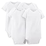 Just One You by Carter's Unisex Baby 4 Pack Short-sleeve Bodysuit - White (Newborn)