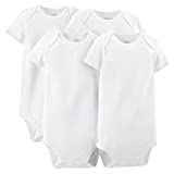 Just One You by Carter's Unisex Baby 4 Pack Short-sleeve Bodysuit - White (6 Months)