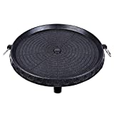 CAMPMAX Korean BBQ Grill Pan with Maifan Stone Coated Surface, Non-Stick Smokeless Stovetop BBQ Grill Plate for Indoor Outdoor, 12.5" Round