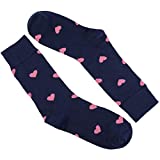 Man of Men Valentine's Day Socks - Soft Cotton, Trendy Blue/Pink Hearts Print