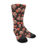 D-Story Custom your face on Soft Love Heart Socks for Women and Men 15.35 inch,Best Gift for Valentine's Day