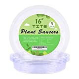 5 Pack Clear Plant Saucer Heavy Duty Sturdy Drip Trays for Indoor and Outdoor Plants