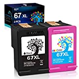 H&BO TOPMAE Remanufactured Ink Cartridge Replacement for HP 67 67XL Combo Pack for Envy Pro 6055 6455e 6055e 6452 6052 6075 6455 DeskJet 2755e 2752 4152 4155e Printer(1 Black 1 Tri-Color)