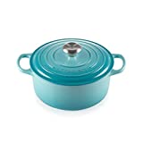 Le Creuset Signature Cast Iron Round Casserole, 26 cm - Teal