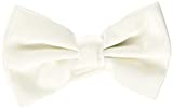 Stacy Adams Men's Satin Solid Bow Tie, White, One Size