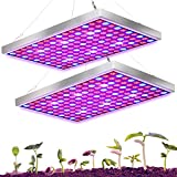 Diboys LED Grow Light for Indoor Plants, 45W Plant Lights Full Spectrum Panel Grow Light for Seedlings, Succulents, Micro Greens, Vegetable and Flower, 2 Pack