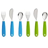 Munchkin Splash Toddler Fork, Knife and Spoon Utensil Set, 6 Pack, Blue/Green