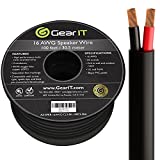 GearIT 16/2 Speaker Wire (100 Feet) 16AWG Gauge - Outdoor Direct Burial in Ground/in Wall / CL3 CL2 Rated / 2 Conductors - OFC Oxygen-Free Copper, Black 100ft