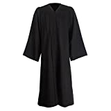 GraduationMall Unisex Matte Graduation Gown for High School & Bachelor | Choir Robes for Church | Judge Robe Costumes Black Medium 48(5'3"-5'5")