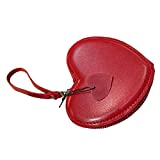 BESTOYARD Leather Coin Purse Change Holder Heart Shaped Coin Bag Change Pouch with Zipper Coin Pouch Change Wallet Handbag Pendant Charms for Party Favor Stocking Stuffers