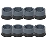 Anti Vibration Pads, 8pcs Washing Machine Base Foot Pads, Non Slip Heighten Shock and Noise Cancelling Mat for Washer and Dryer Machine Support Protects Pedestals (8 PCS)