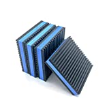 Forestchill Ribbed Rubber Anti-Vibration Pads for Heavy Duty Equipments, 4" x 4" x 7/8" with Blue Foam Center Isolation Pad for Air Compressor, Washer and Dryer, Air Conditioner Units (Pack of 4)