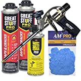 Great Stuff PRO Gaps and Cracks - 24oz Fireblock Foam Insulation Sealant, Pack of 2. Closed Cell, Polyurethane Expanding Spray Foam. Seals & Insulates Gaps Up to 3". Gun, Cleaner, Gloves Included