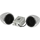 BOSS Audio Systems MC420B 3 Inch Motorcycle Speakers and Amplifier Audio Sound System  Class D Compact Amplifier, Weatherproof, Volume Control, ATV UTV Compatible, For Stereo, Tweeters