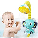SUNWUKING Baby Bath Toys Electric Shower - Bath Shower Head for Kids Sucker Electric Shower Rain Head Kids Bathing Time Toddlers Game Elephant Animal Toy 4 X 1.5V AAA Required (Not Included)