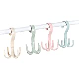 Akenhety Rotating Scarf Purse Organizer for Closet Tie Rack and Belt Organizer, 4 Pack Plastic Closet Handbag Hanger for Belts,Ties, Bag, Purse,Scarves, Clothing and Other Accessories (Mix)