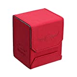 Zoopin Leather Deck Box - Red for Collectible Cards-MTG,Yugioh,Pokeman,TES Legacy,Munchkins CCG Decks and Also Small Tokens or Dice- Hold 80 Sleeved Cards or 150 Naked Cards …