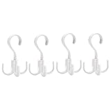 Thinkmay Purse Organizer Closet Scarf Organizer Hanger Tie and Belt Hanger, 4 Pack Rotating Plastic Purse Hanger Closet Organizer holder for Belts,Ties, Bag, Purse,Scarves, Clothing (White)