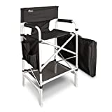 Earth Heavy Duty VIP Tall Director's Chair w/Extra Heavy-Duty, Reinforced Aluminum Frame - Two Layers of 600D Fabric for Extra Strength - Comfort w/High Back & Foot Support