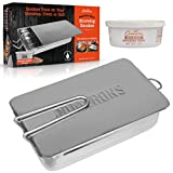 Stovetop Smoker - Gourmet Mini (7” x 11” x 3.5”) Stainless Steel Smoking Box with Wood Chip Sample - Works Over Any Heat Source, Indoor or Outdoor