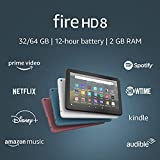 Fire HD 8 tablet, 8" HD display, 32 GB, latest model (2020 release), designed for portable entertainment, Twilight Blue