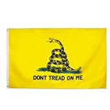 zagtag 3x5 Foot Don't Tread On Me Gadsden Flag - Vivid Color and UV Fade Resistant - Canvas Header and Double Stitched - Tea Party Flags Polyester with Brass Grommets 3 X 5 Ft