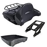 TCMT Chopped Tour Pack Black Latches Trunk Backrest Luggage Rack Mounting Rack Fit for Harley Tour Pak Touring CVO Road King Road Glide Street Glide Electra Glide 2014-2023