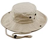 The Hat Depot 300N1510 Wide Brim Foldable Double-Sided Outdoor Boonie Bucket Hat (L/XL, 2. Cotton - Khaki)