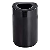 Safco Products Open Top Trash Receptacle with Liner 9920BL, Black, 30 Gallon Capacity, Hands-free Disposal, Modern Styling