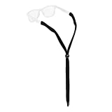 Chums Original Cotton Retainer - Unisex Eyewear Keeper for Sunglasses & Glasses - Adjustable Fit, Washable & Made in USA (Standard-End, Black)