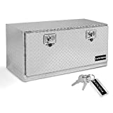 ARKSEN 36 Inch Heavy Duty Aluminum Diamond Plate Tool Box with T-Handle Latch Dual Lock Pickup Truck Underbody Trailer Storage Organizer for RV, Trailer & Truck - Silver