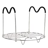 Steamer Rack Trivet with Handles Compatible for Instant Pot 6 & 8 qt Accessories - Great for Lifting out Springform Pan/Cheesecake Pan