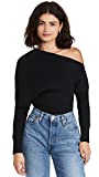 Line & Dot Women's Blair Off Shoulder Sweater, Black, XS