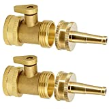 Jet Nozzle Water Hose High Pressure with Garden Hose Shutoff Valve Brass Heavy Duty 3/4" GHT Connector 4 Pack