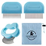 Cat Brush, Cat Grooming Supplies Laiannwell Pet Hair Removal Massaging Comb, Removing Matted Fur for Cat/Dog/Bunny, Perfect for Long and Short Hair Knots & Tangles (3 Packs)