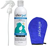 Allerpet Dog Allergy Relief w/Free Applicator Mitt & Sprayer - Best Pet Dander Remover for Allergens - for Canine Dry Skin Treatment - Good for Fur & Skin - (12oz)