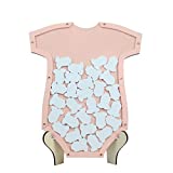 PAPA LONG Pink Baby Shower Guest Book with Wooden Onesie Frame for Baby Girl Shower Decorations Include 40pcs White Wood Cutouts