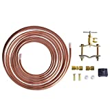 Hydro Master 1/4 Inch x 15 ft Copper Tubing Ice Maker and Humidifier Installation Kit, Lead Free