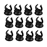 AQUANEAT 12 Pack Aquarium Suction Cup Clip Black, for Aquarium Heater, Tubing Hose, Plant, Decoration, Fish Tank (Middle 1")