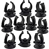 OIIKI 10 PCS Aquarium Heater Suction Cups with Clips, Air Hose Tube Holders Clamps for Fish Tank (Black)