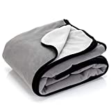 Waterproof Blanket Cover 80”x90” for Adults, Dogs, Cats or Any Pets - 100% Waterproof Furniture or Mattress Protector – Large Size for Twin, Queen, King Beds (Warm Gray / Cool Gray)