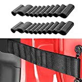 Updated Adjustable Door Limiting Check Strap Left & Right Load 1000 Lb Nylon Belt Compatible with Jeep Wrangler TJ JK JL - 2PCS - Black