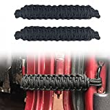 Sukemichi Door Check Strap Paracord Doors limiting Straps for Jeep Wrangler CJ YJ TJ JK 1945-2017, 1 Pair, Black