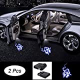 Premium Car Door light Projector 2 Pcs Easy Installed Welcome Laser Projector Pastable Led Logo Light Holeless Ghost Shadow Lamp Logos Replacement for All Car Accessory (508)