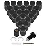 Luomorgo 24 Pcs 1/2" x 0.78" Stainless Steel Standoff Screws, Wall Sign Standoff Mounting Hardware Advertising Glass Standoff Nail for Hanging Acrylic Picture Frame, Black