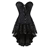 Women Halloween Costume Gothic Victorian Corsets Burlesque Dresses Moulin Rouge Black 6X-Large