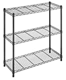 Whitmor Supreme Leveling Feet 350 Capacity Per Shelf Adjustable Shelves, 3 TIER, Shelving, Black