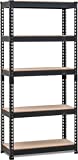 HOMEDANT 5-tier Metal Shelving Unit Adjustable Garage Storage Utility Rack Heavy Duty Shelves Organization Multipurpose Shelf Warehouse Basement Kitchen Living Room pantry 28"W x 12.3"D x 59.5"H,1Pack