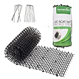 Homarden Cat Repellent Outdoor Scat Mat (6.5 ft) - Deterrent Scat Mats for Cats and Dogs - Indoor/Outdoor Deterrent Devices - Includes 8 Garden Staples